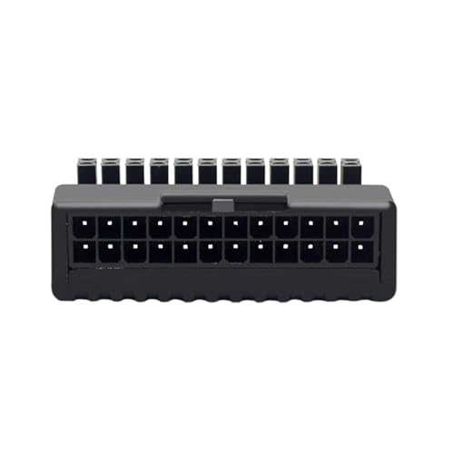 Domasvmd 24-poliger 90-Grad-Netzadapter, Buchse auf Stecker, für Computer-Drahtmanagement, Desktops, Computer-Netzkabel von Domasvmd