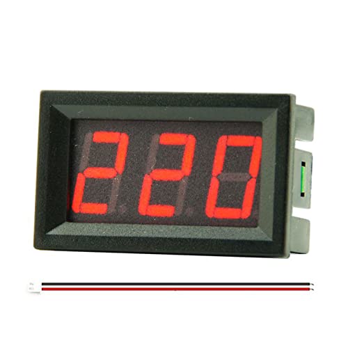Universal 220V 380V Spannungsmesser 50-500V Voltmeter 1.4 cm Digital LED Display Spannungsprüfer Gauge & Stromkabel Mini Voltmeter 50-500V 220V 380V Universal von Domasvmd