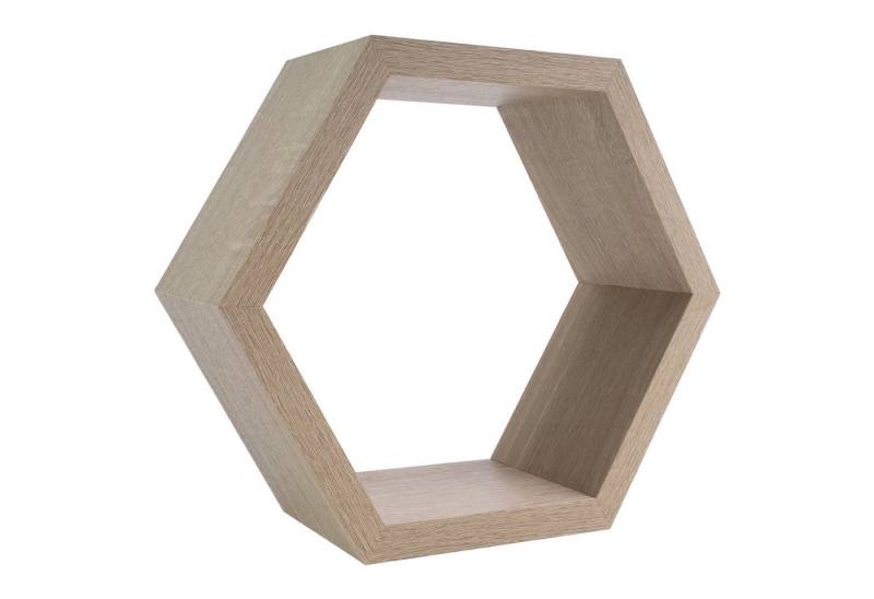 Domax Wandregal Wand‑Regal Sechseck Eiche dekoratives Wandboard in sechseckiger Form von Domax