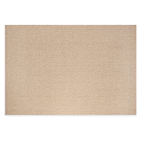 DomDeco In- & Outdoor Teppich UMAR mit unifarbenem Flachgewebe - wetterfest & robust für Garten/Terrasse/Balkon oder Innenräume, aus Kunstfaser, Beige in 160x230cm von Domdeco