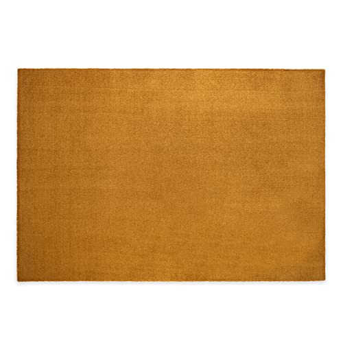 DomDeco Waschbarer Teppich Feel, super weicher und Flexibler 11mm Kurzflor für Wohnzimmer/Schlafzimmer/Kinderzimmer 160 x 230 cm Gold von Domdeco