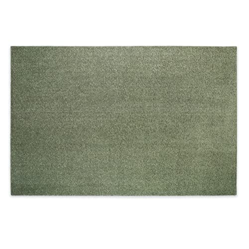 DomDeco Waschbarer Teppich Feel, super weicher und Flexibler 11mm Kurzflor für Wohnzimmer/Schlafzimmer/Kinderzimmer 60 x 115 cm Grün von Domdeco