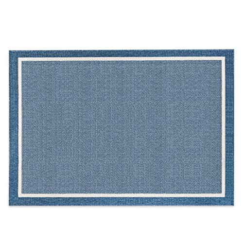 Domdeco In- und Outdoor-Teppich Framed Area Blue 140x200cm für Innen und Außen von Domdeco