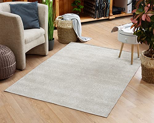 Domdeco In- & Outdoor Teppich Joris mit Natur-Motiv - wetterfest & robust für Terrasse/Balkon oder Innenräume, 100% aus recycelten PET-Flaschen, Creme in 160x230cm von Domdeco