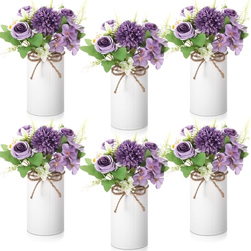 Domensi 6 Sets Hochzeits-Mittelstück für Tischdekoration, künstliche künstliche Rosen mit Metallvase, Kunstseide, Rosenstrauß, Blumenarrangements für Brautparty, Zuhause, Esszimmer, Party Domensi 6 Sets Hochzeits-Mittelstück für Tischdekoration, künstliche künstliche Rosen mit Metallvase, Kunstseide, Rosenstrauß, Blumenarrangements für Brautparty, Zuhause, Esszimmer, Party von Domensi