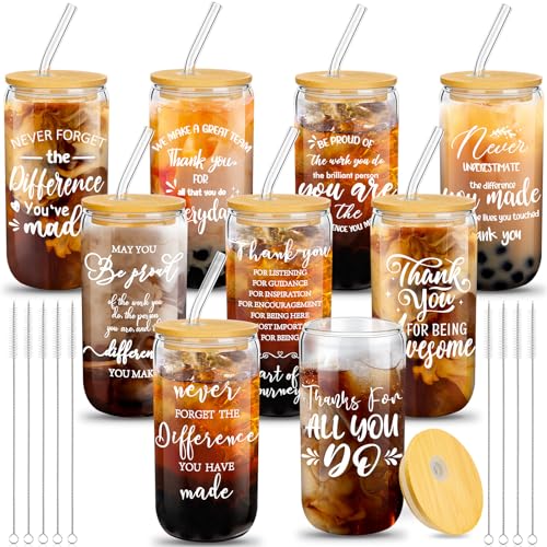 Domensi 9-teiliges Set mit Team-Wertschätzungsgeschenken für Mitarbeiter, Großpackung, Dankeschön-Geschenke für Mitarbeiter, Kollegen, Lehrer, 473 ml, Mitarbeiter-Wertschätzungsbecher, Dankesbecher von Domensi