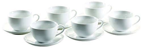 Mäser, Serie Colombia, Michkaffee-Obere 34 cl, mit Milchkaffee-Untere 16 cm, Porzellan Geschirr-Set für 6 Personen von MÄSER