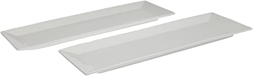 Mäser, Serie Trendy Line, Teller rechteckig 38 x 13 cm, im 2er-Set, Weiß von MÄSER