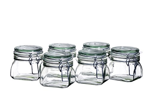 MÄSER 925338 Gothika, Einmachgläser klein, made in Germany, 6er Set à 500 ml, Vorratsgläser mit Deckel und Drahtbügel zum luftdichten Aufbewahren, Einkochen und Einlegen, Glas, transparent von MÄSER