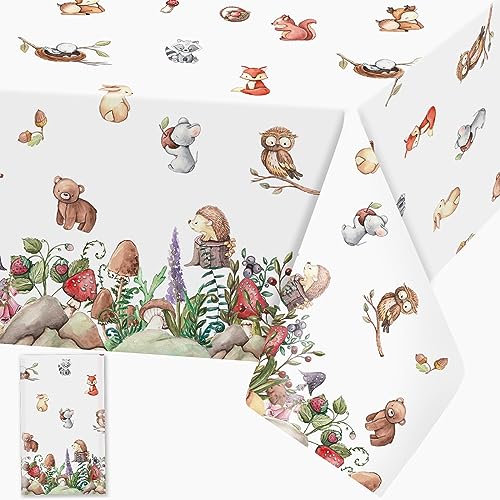 Dschungel Tiere Tischdecke Waldtiere Tischdecken Safari Plastik Tischtuch Rechteckige Wasserdicht Tiere Motiv Kinder Geburtstag Party Dekoration, 137 x 274cm, 1 Stück von Domgoge