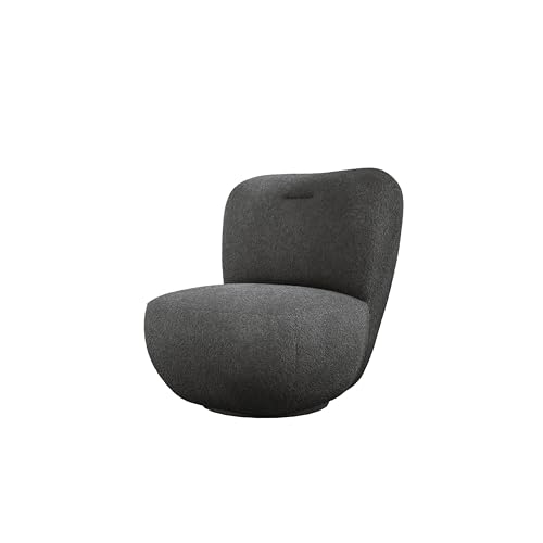 DomiMeble DOMOHOME Drehstuhl LUIS – Moderner Loungesessel mit 360° Drehfunktion, Hochwertiger Anthology Stoff, Bequeme Sitzhöhe 39 cm, Breite 82 cm, Tiefe 56 cm - Anthracite von DomiMeble
