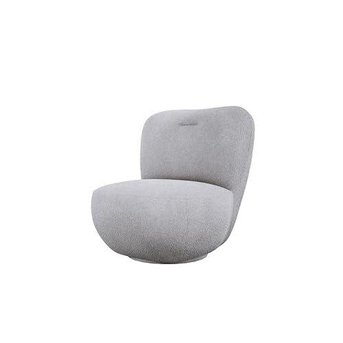 DomiMeble DOMOHOME Drehstuhl LUIS – Moderner Loungesessel mit 360° Drehfunktion, Hochwertiger Anthology Stoff, Bequeme Sitzhöhe 39 cm, Breite 82 cm, Tiefe 56 cm - Silber von DomiMeble