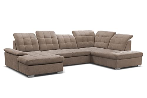 DomiMeble Ecksofa Nicole 347 x 230 x 108 cm - modernes Sofa, bequem, aus hochelastischem Schaumstoff, mit Bettkasten, mit Schlaffunktion, Wellfedersystem (Rechte Seite, Alfa) von DomiMeble