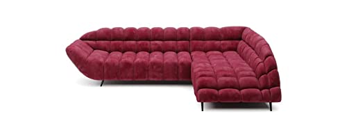 DomiMeble modernes Ecksofa Gappa - aus hochwertigen Materialien - schlicht, funktional und bequem - hochelastischer Schaumstoff - mit elektrisch verschiebbarer Sitzfläche - 278 x 197 x 83 cm (Rot) von DomiMeble