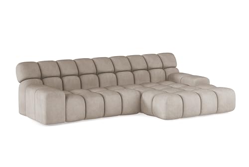 DomoHome - Campile Big Ecksofa mit Schlaffunktion 288 cm Breit Sofa, modern Couch, Eckcouch, Wohnzimmer Möbel, Elektrisch ausfahrbarer Sitz, Sofa L Form (Rechts, Eden 4) von DomiMeble