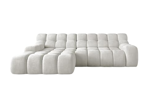 DomoHome- Campile Big Ecksofa mit Schlaffunktion Sofa Modern Couch Eckcouch Wohnzimmer Möbel Ausfahrbarer Sitz Sofa L Form, Links Size: 85x288x119 cm Stoff: Eden 1 Farbe: Esche von DomiMeble
