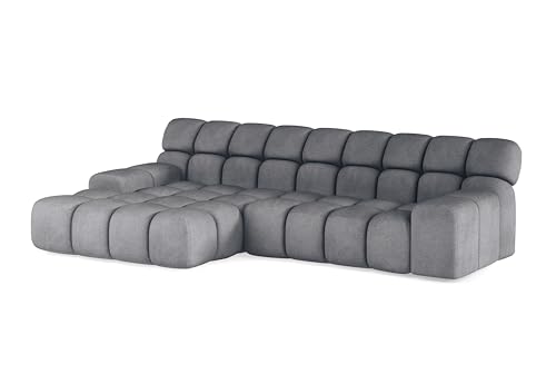 DomoHome - Campile Big Ecksofa mit Schlaffunktion 288 cm Breit Sofa, modern Couch, Eckcouch, Wohnzimmer Möbel, Elektrisch ausfahrbarer Sitz, Sofa L Form (Links, Eden 19) von DomiMeble