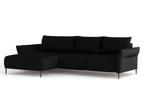 DomoHome - Ecksofa Luis mit Bettfunktion und Bettkasten - Schlafsofa 255 cm breit, Couch mit automatischer Auffaltung, Sofa, Schlafcouch (Links, Curio 99) von DomiMeble
