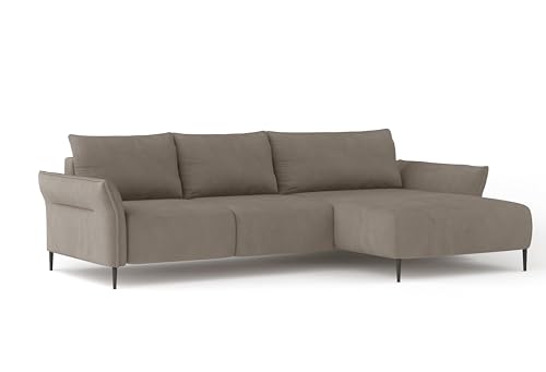 DomoHome - Ecksofa Luis mit Bettfunktion und Bettkasten - Schlafsofa 255 cm breit, Couch mit automatischer Auffaltung, Sofa, Schlafcouch (Rechts, Curio 11) von DomiMeble