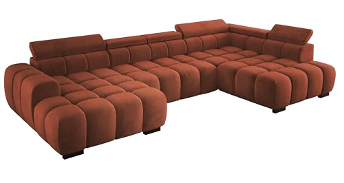 DomoHome Modern Großes U‑Förmiges Ecksofa Stoff Salvador Copper Rechte Seite 393×205×97 cm – Verstellbare Kopfstützen, Schlaf‑Optional, Minimalistisches Kubistisches Design DomoHome Modern Großes U‑Förmiges Ecksofa Stoff Salvador Copper Rechte Seite 393×205×97 cm – Verstellbare Kopfstützen, Schlaf‑Optional, Minimalistisches Kubistisches Design von DomiMeble