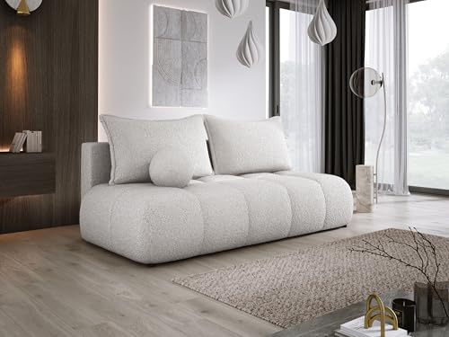 DomoHome Sofa Coco MINI Schlafsofa Mit Bettfunktion, Anthology Stoffbezug, 2-Sitzer, Freistehend, Größe: 205x105x97cm Farbe: Esche von DomiMeble