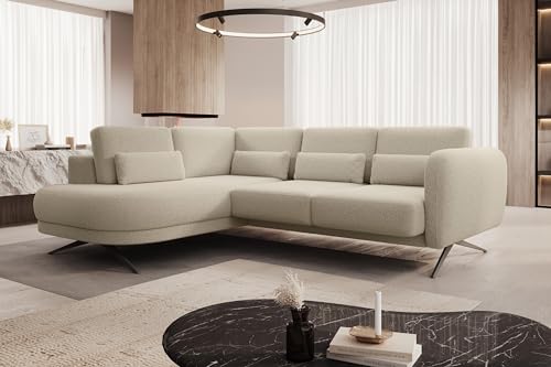 Domohome Ecksofa ILUSIO L Sofa mit elektrisch ausziehbarer Sitzfläche - Elegante Couch - Wohnzimmer Möbel (Links, Now Ov Never 06) von DomiMeble