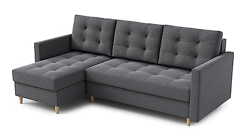 Ecksofa “DIVO” mit Schlaffunktion und Bettkasten - Sofa Bettsofa Couch L form 3 Sitzer Schlafsofa Schlafcouch - Eckcouch Möbel für Wohnzimmer 224 x 144 x 95 cm. Sofabett - Liegefläche: 202 x 140 cm Ecksofa “DIVO” mit Schlaffunktion und Bettkasten - Sofa Bettsofa Couch L form 3 Sitzer Schlafsofa Schlafcouch - Eckcouch Möbel für Wohnzimmer 224 x 144 x 95 cm. Sofabett - Liegefläche: 202 x 140 cm von DomiMeble