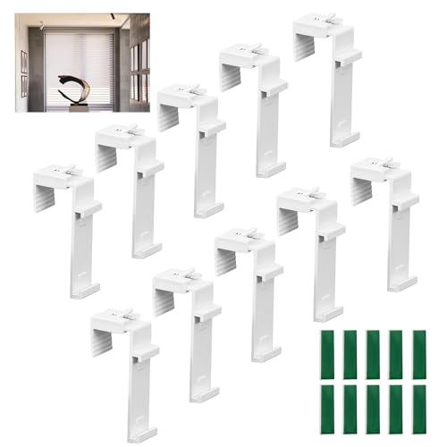 10 Stück Klebehalter Für Klemmfix Rollo, Klemmträger Für Doppelrollo Ohne, Bohrenklemmfix Halterung Klemmrollo Ersatzhalterung Fensterhaken Zum Einhängen Für PVC Türflügel Und Holzfenster 10 Stück Klebehalter Für Klemmfix Rollo, Klemmträger Für Doppelrollo Ohne, Bohrenklemmfix Halterung Klemmrollo Ersatzhalterung Fensterhaken Zum Einhängen Für PVC Türflügel Und Holzfenster von Domicubes