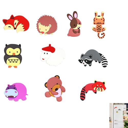 10 Stück Tiere Kühlschrankmagnete, Silikon 3D Magnete Kühlschrank Magnetische Gummimagnete Magnete Kinder für Whiteboard Vorschulunterricht Zuhause Klassenzimmer Kühlschrank Tafel Heimdekoration von Domicubes