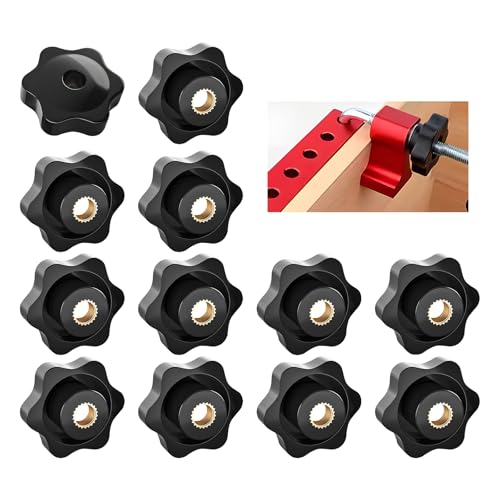 12 Stück Sterngriffmutter M6, Sternform Kopf Klemmmutter Flügelmutter M6, Rändelschraube Äußerer Durchmesser 32mm Schwarz Innengewinde Messing, Sterngriff Für Möbel, Mechanische, Werkzeugmaschinen 12 Stück Sterngriffmutter M6, Sternform Kopf Klemmmutter Flügelmutter M6, Rändelschraube Äußerer Durchmesser 32mm Schwarz Innengewinde Messing, Sterngriff Für Möbel, Mechanische, Werkzeugmaschinen von Domicubes