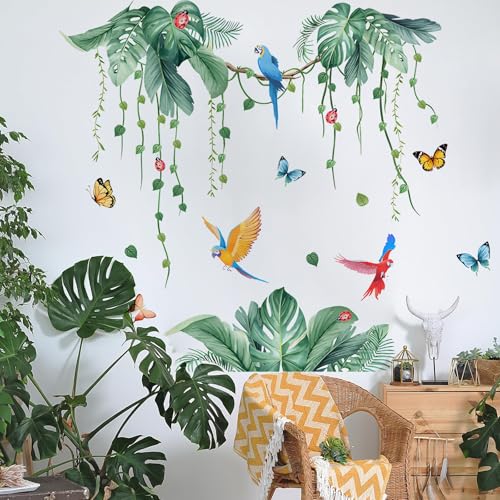 Wandtattoo Tropische Blätter, 30×90cm Pflanzen Wandaufkleber Palmblatt Wandaufkleber Blätt Vögel Wandsticker Tropische Blätter Blume Wandtattoo für Wohnzimmer Schlafzimmer Küche Flur Wanddeko Wandtattoo Tropische Blätter, 30×90cm Pflanzen Wandaufkleber Palmblatt Wandaufkleber Blätt Vögel Wandsticker Tropische Blätter Blume Wandtattoo für Wohnzimmer Schlafzimmer Küche Flur Wanddeko von Domicubes