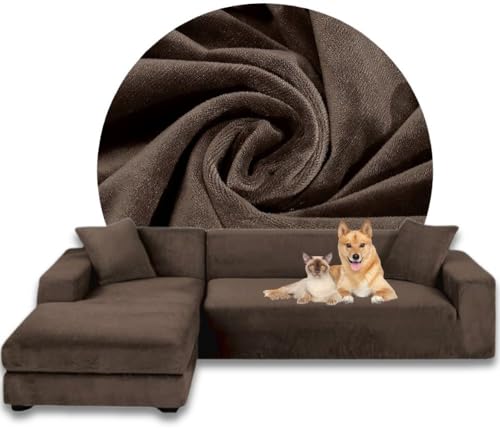 Domidekor - Ecksofa Bezug Braun – Sofabezug L Form – Eckcouch Sofaüberwurf – Lounge Abdeckung L-Form – Couchbezug Samt Stretch – Sofahusse für Schlafcouch - 2 Sitzer + 2 Sitzer - 2 x 145-185CM Domidekor - Ecksofa Bezug Braun – Sofabezug L Form – Eckcouch Sofaüberwurf – Lounge Abdeckung L-Form – Couchbezug Samt Stretch – Sofahusse für Schlafcouch - 2 Sitzer + 2 Sitzer - 2 x 145-185CM von Domidekor