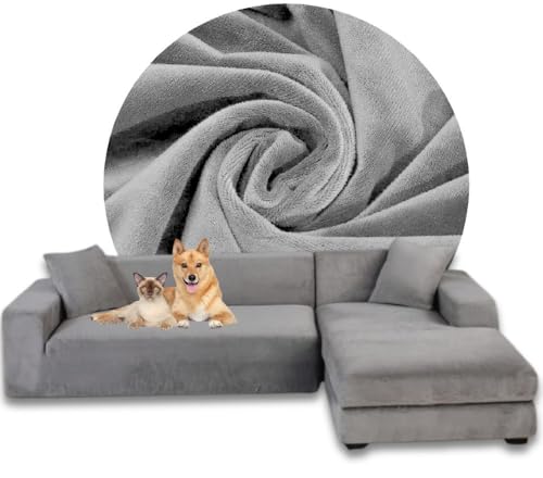 Domidekor - Ecksofa Bezug Dunkelgrau – Sofabezug L Form – Eckcouch Sofaüberwurf – Lounge Abdeckung L-Form – Couchbezug Samt Stretch – Sofahusse für Schlafcouch - 2 Sitzer + 2 Sitzer - 2 x 145-185CM Domidekor - Ecksofa Bezug Dunkelgrau – Sofabezug L Form – Eckcouch Sofaüberwurf – Lounge Abdeckung L-Form – Couchbezug Samt Stretch – Sofahusse für Schlafcouch - 2 Sitzer + 2 Sitzer - 2 x 145-185CM von Domidekor