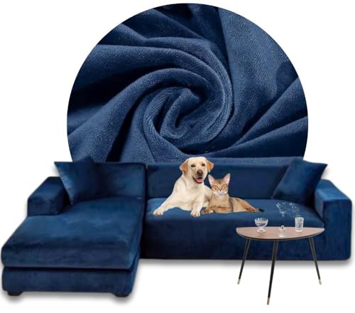 Domidekor - Ecksofa Bezug Marineblau – Sofabezug L Form – Eckcouch Sofaüberwurf – Lounge Abdeckung L-Form – Couchbezug Samt Stretch – Sofahusse für Schlafcouch - 3 Sitzer + 3 Sitzer - 2 x 190-230CM Domidekor - Ecksofa Bezug Marineblau – Sofabezug L Form – Eckcouch Sofaüberwurf – Lounge Abdeckung L-Form – Couchbezug Samt Stretch – Sofahusse für Schlafcouch - 3 Sitzer + 3 Sitzer - 2 x 190-230CM von Domidekor