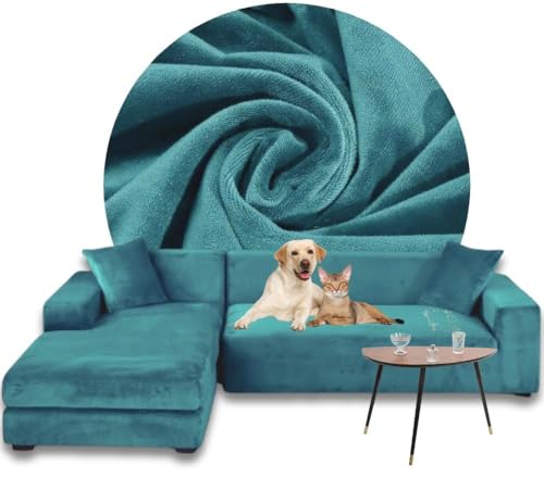Domidekor - Ecksofa Bezug Türkis – Sofabezug L Form – Eckcouch Sofaüberwurf – Lounge Abdeckung L-Form – Couchbezug Samt Stretch – Sofahusse für Schlafcouch - 3 Sitzer + 3 Sitzer - 2 x 190-230CM Domidekor - Ecksofa Bezug Türkis – Sofabezug L Form – Eckcouch Sofaüberwurf – Lounge Abdeckung L-Form – Couchbezug Samt Stretch – Sofahusse für Schlafcouch - 3 Sitzer + 3 Sitzer - 2 x 190-230CM von Domidekor