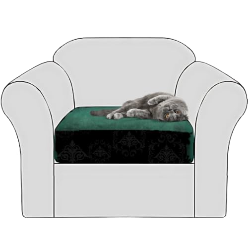 Domidekor Sitzkissen Bezug Grün - Sofa Sitzkissenbezug - Sofabezug Stretch – Elastisch Kissenbezug – Sitzkissenschutz für Wohnzimmer - Oeko-Tex 100 von Domidekor