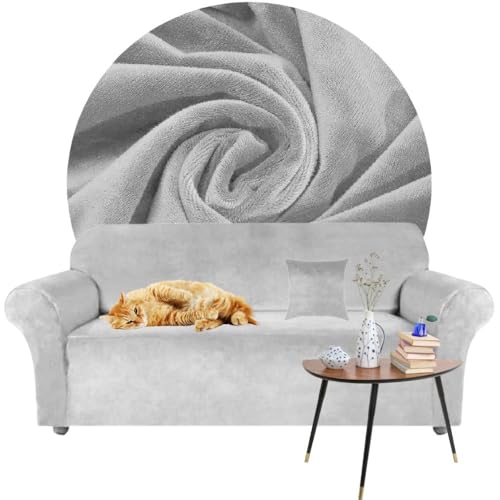 Domidekor - Sofa Überzug Hellgrau - Couch und Sofabezug 4 Sitzer - Sofaüberwurf für Wohnzimmer - Sesselbezug Stretch - Elastische Samt Couchbezug - Breite 235-300cm - Oeko-Tex 100 Domidekor - Sofa Überzug Hellgrau - Couch und Sofabezug 4 Sitzer - Sofaüberwurf für Wohnzimmer - Sesselbezug Stretch - Elastische Samt Couchbezug - Breite 235-300cm - Oeko-Tex 100 von Domidekor