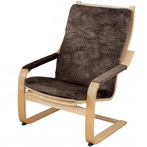 Schwingsessel Bezug Braun mit Palmenblättern - Schwingstuhl Husse - Überzug für Relaxsessel - Abdeckung für Ruhesessel - Schutzhülle für Relaxstuhl – Oeko-Tex 100 – Elastisch Schmutzabweisend von Domidekor