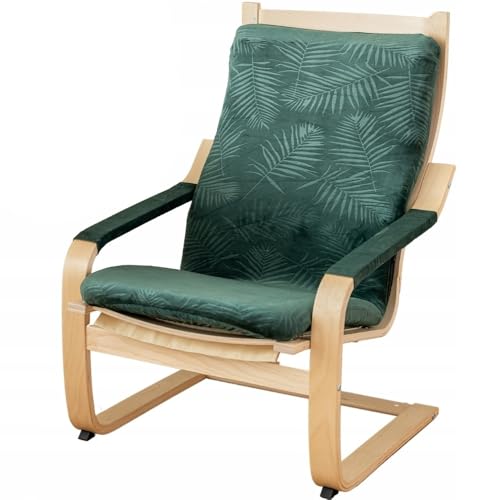 Schwingsessel Bezug Grün mit Palmenblättern - Schwingstuhl Husse - Überzug für Relaxsessel - Abdeckung für Ruhesessel - Schutzhülle für Relaxstuhl – Oeko-Tex 100 – Elastisch Schmutzabweisend von Domidekor