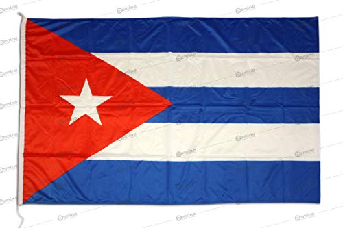 Flagge Kuba 150 x 100 cm aus winddichtem Segeltuch 115 g/m², Kubanische Flagge 150 x 100 cm, waschbar, Flagge von Kuba 150 x 100 cm mit Kordel oder Karabiner, doppelte umlaufende Naht und von Domina