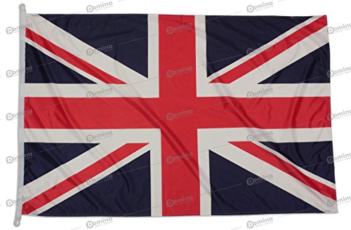 Großbritannienfahne 150x100 cm aus nautischem Windschutzgewebe von 115 g/m2, waschbare UK Fahne 150x100, professionelle Großbritannien Flagge 150x100 mit schnur, Kappnaht und Verstärkungsband am Rand von Domina
