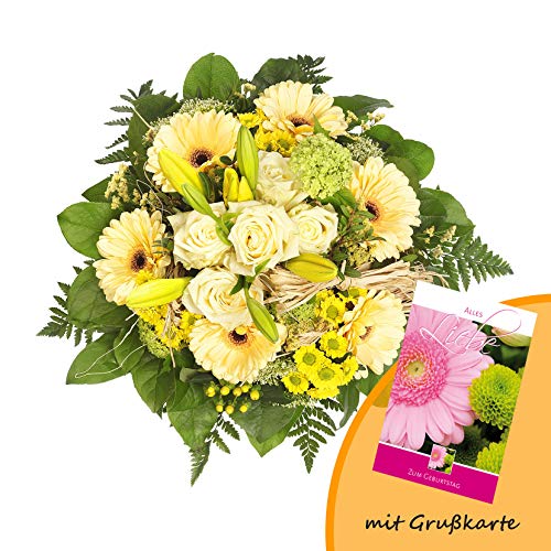 Dominik Blumen und Pflanzen, Blumenstrauß "Jana" und Grußkarte "Geburtstag" von Dominik Blumen und Pflanzen