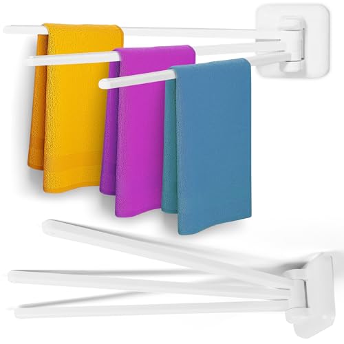 Handtuchhalter für Badezimmer mit 3 Dreharmen | Wandmontage mit Starker Saugnapf-Befestigung | Ohne Bohren | Langlebiger & Platzsparender Organizer für Bad, Küche & Waschraum Handtuchhalter für Badezimmer mit 3 Dreharmen | Wandmontage mit Starker Saugnapf-Befestigung | Ohne Bohren | Langlebiger & Platzsparender Organizer für Bad, Küche & Waschraum von Domínio Metálico