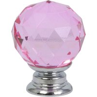 Elegante Crystal Palace Möbelknopf 30mm in Chrom & Rosa - Domino Elegante Crystal Palace Möbelknopf 30mm in Chrom & Rosa - Domino von Domino