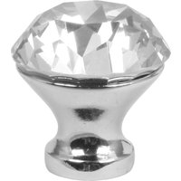 Elegante Crystal a Möbelknopf 25mm in Chrom & Weiß - Domino von Domino