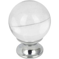 Elegante Crystal d Möbelknopf 30mm in Chrom & Weiß - Domino von Domino