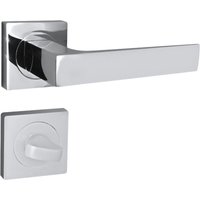 Türgriff Drückergarnitur wc - Badezimmer Set mit quadratischen Rosetten für Badezimmertüren Set wc - Rosetten-Garnitur Türbeschläge aus Aluminium von Domino