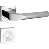 Türgriff Drückergarnitur wc - Badezimmer Set mit quadratischen Rosetten für Badezimmertüren Set wc - Rosetten-Garnitur Türbeschläge aus Aluminium Türgriff Drückergarnitur wc - Badezimmer Set mit quadratischen Rosetten für Badezimmertüren Set wc - Rosetten-Garnitur Türbeschläge aus Aluminium von Domino