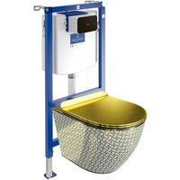 Villeroy&boch wc Set mit Vorwandelement, Wand-WC und Spülknopf von Domino