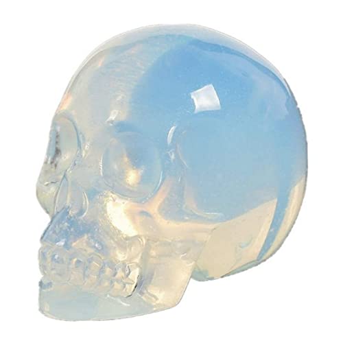 Domire Schädel Figur Kristall Schädel Natürlicher Kristall Menschlicher Schädel Statue Handgeschnitzte Heilung Kristall Erwachsener Schädel Kopfknochen Figur, Halloween -Dekorationen, Halloween von Domire